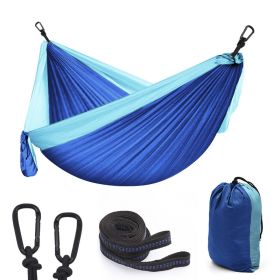 Camping Parachute Hammock Survival Garden Outdoor Furniture Leisure Sleeping Hamaca Travel Double Hammock (Color: Blue)